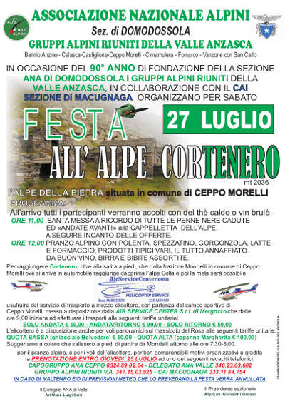 Festa All'Alpe Cortenero